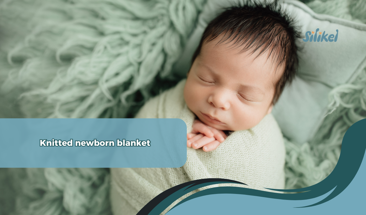 Knitted newborn blanket