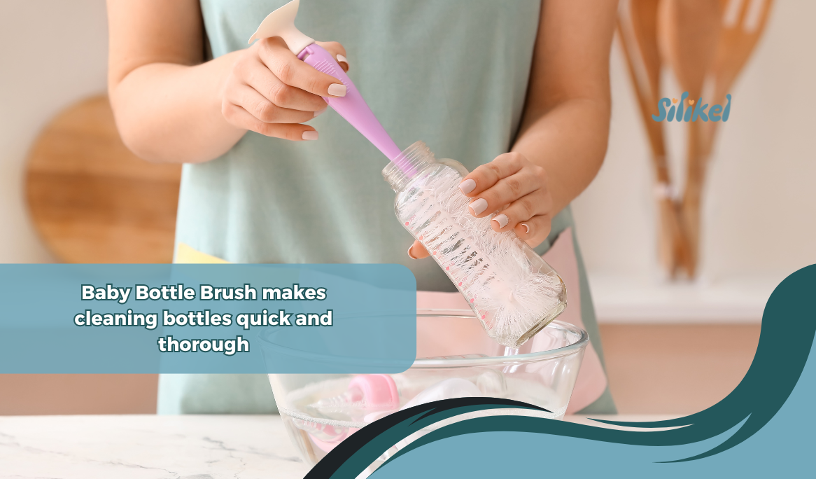 Baby Bottle Brush makes cleaning bottles quick and thorough