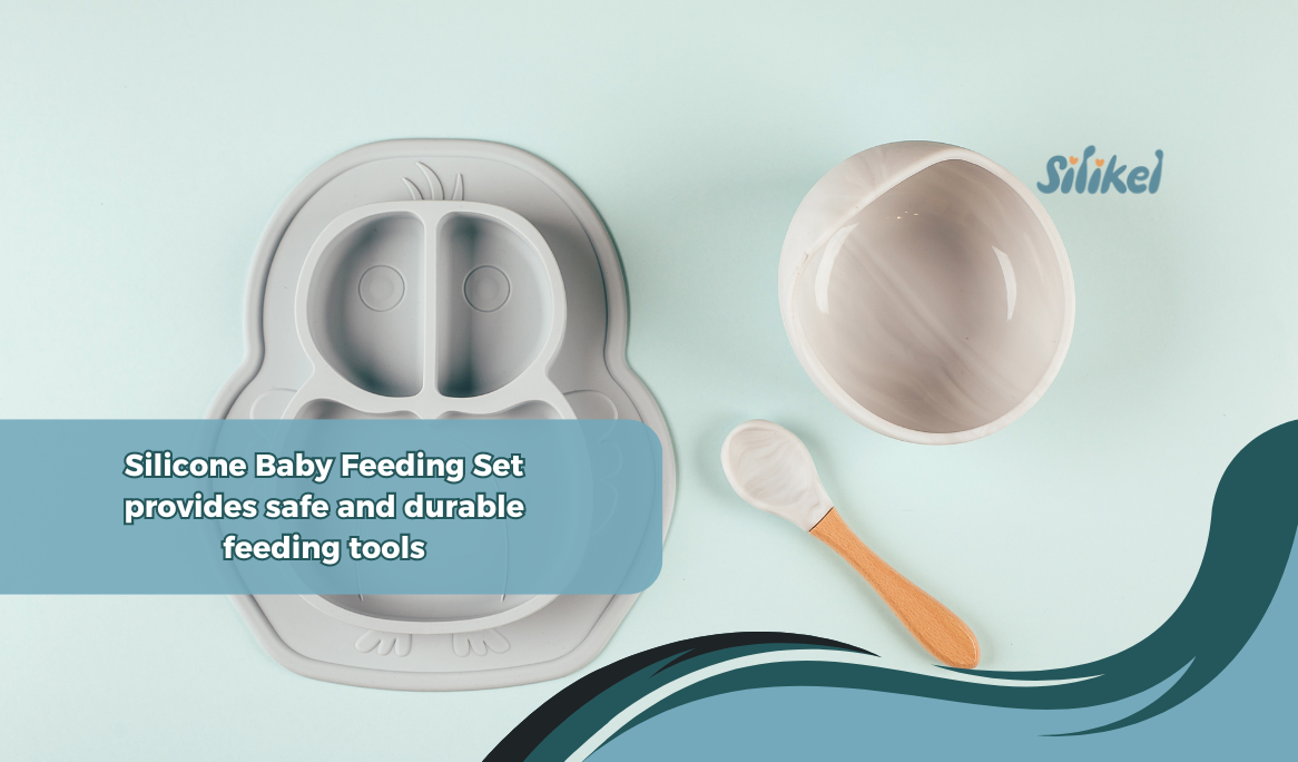 Silicone Baby Feeding Set provides safe and durable feeding tools